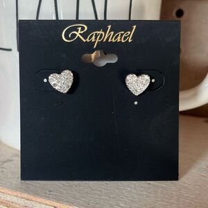 Pavé Heart Earrings NWT Raphael
